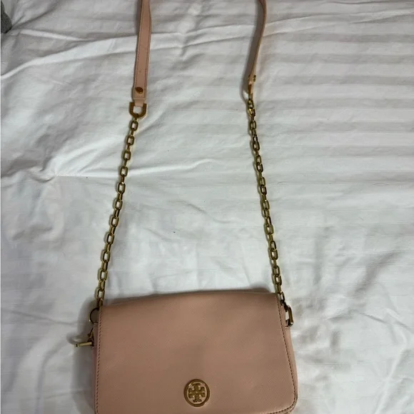 Tory Burch Blush Crossbody Bag with Gold Chain - Picture 1 of 8
